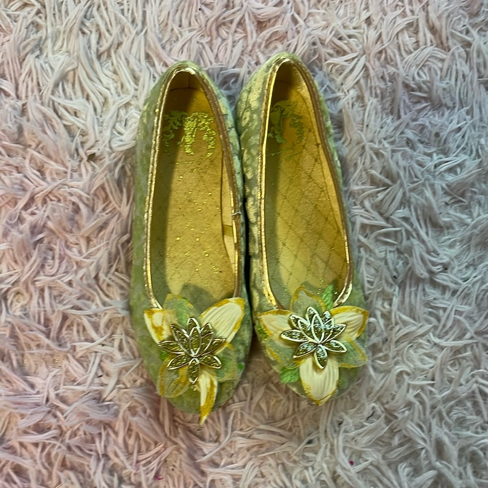Disney Princess Tiana Shoes For Dresses Green And Gold With Charm